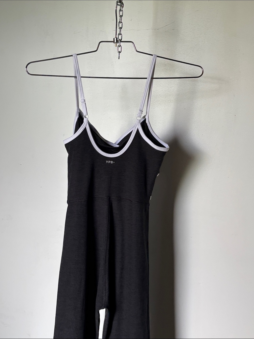 Abercrombie & Fitch YPB Heather Black Jumpsuit with White Piping - Picture 5 of 6